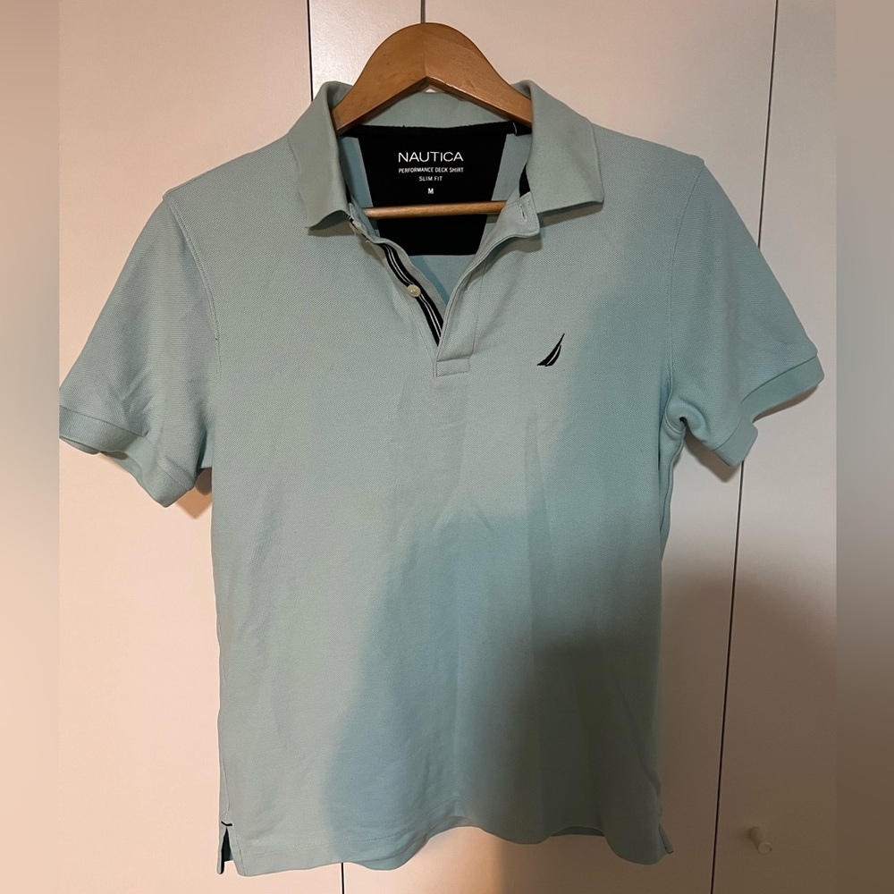 Nautica light blue/aqua polo shirt. Size M